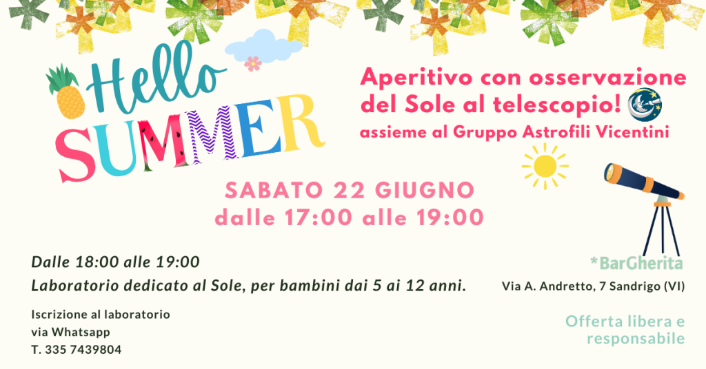 aperitivo con osservazione del sole